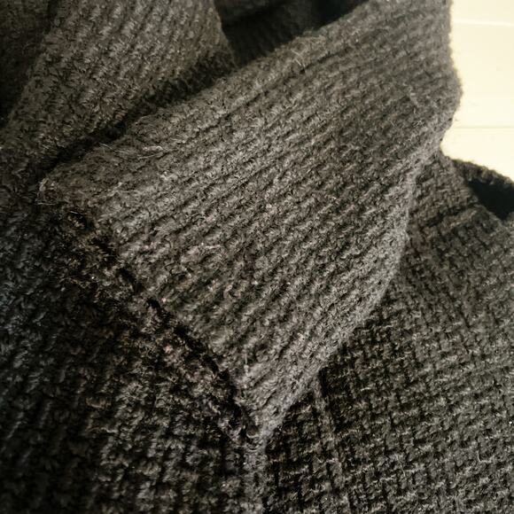 Vintage Calvin Klein Wool Double Breasted Tweed Textured Trench Pea Coat 12 - Picture 9 of 10